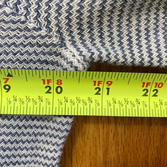 Talbots LS Lightweight Sweater Pullover Blue and White Zigzags, Soft, sz XL - Picture 6 of 7